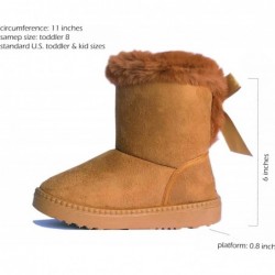 REDVOLUTION Kinderstiefel für Kleinkinder, Mädchen, süße Schmetterlingsschleife, Stiefel aus PU-Leder mit PomPom