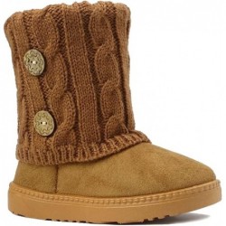 REDVOLUTION Kinderstiefel für Kleinkinder, Mädchen, süße Schmetterlingsschleife | Stiefel aus PU-Leder mit PomPom (Kleinkind/Kleinkind)