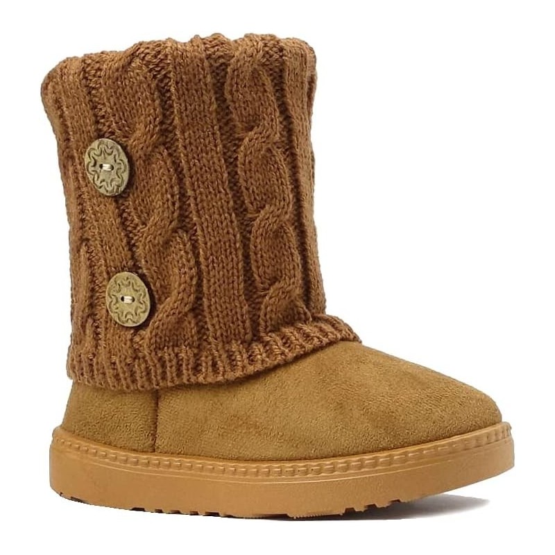 REDVOLUTION Kinderstiefel für Kleinkinder, Mädchen, süße Schmetterlingsschleife | Stiefel aus PU-Leder mit PomPom (Kleinkind/Kleinkind)