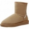 CAMEL CROWN Damen-Schneestiefel, Schlupfstiefel, halbhoch, warmes Kunstfellfutter, wasserdichte Outdoor-Knöchelstiefeletten, bequeme Winterschuhe für Frauen