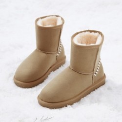 CAMEL CROWN Damen-Schneestiefel, Schlupfstiefel, halbhoch, warmes Kunstfellfutter, wasserdichte Outdoor-Knöchelstiefeletten, bequeme Winterschuhe für Frauen