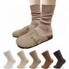 HOMSSEM Gerippte Socken für Damen, gemütliche Socken – 5 Paar süße Crew-Socken für Damen