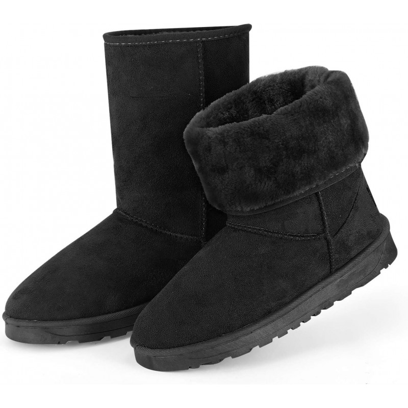 Winterstiefel für Damen, klassische, wasserdichte Schneestiefel, warm, mittelhoher Pelzstiefel