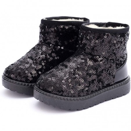 DADAWEN Warme Winter-Schneestiefel für Jungen und Mädchen mit Pailletten, wasserdicht