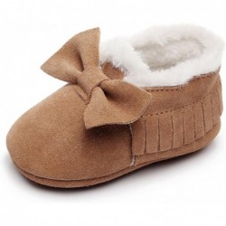 HONGTEYA Baby Mokassins mit Fellfleece Gummisohle Warme Schneestiefel Leder Babyschuhe für Jungen Mädchen…