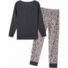 HONG HUI Damen-Pyjama-Set, weicher Weihnachts-Pyjama, Loungewear-Set für die Feiertage, langärmliges Oberteil mit Hose