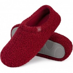 HomeTop Damen-Loafer-Hausschuhe aus flauschigem, lockigem Fell und Memory Foam mit Polarfleece-Futter