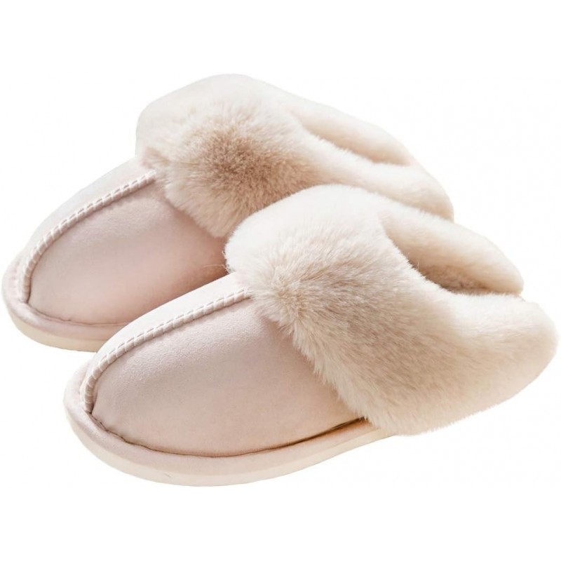 Damen Hausschuhe aus weichem Plüsch, warme Winter-Hausschuhe, Slipper aus Memory Foam, flauschige Fellpantoffeln