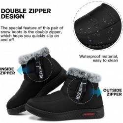 SWQZVT Warme Winterstiefel für Damen: Schneestiefel mit Pelzfutter, rutschfest, wasserdicht, isoliert, weiche Winterschuhe, bequeme Wanderschuhe, Größe 39–44