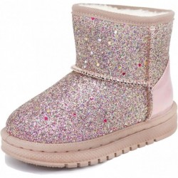 Glitzernde Schneestiefel für Kleinkinder/kleine Mädchen, warm, für den Winter, mit Pailletten, bequem, süß, strapazierfähig, für den Außenbereich, funkelnde Prinzessinnen-Stiefeletten