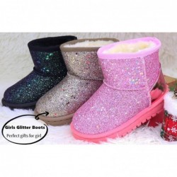 Glitzernde Schneestiefel für Kleinkinder/kleine Mädchen, warm, für den Winter, mit Pailletten, bequem, süß, strapazierfähig, für den Außenbereich, funkelnde Prinzessinnen-Stiefeletten