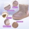 Glitzernde Schneestiefel für Kleinkinder/kleine Mädchen, warm, für den Winter, mit Pailletten, bequem, süß, strapazierfähig, für den Außenbereich, funkelnde Prinzessinnen-Stiefeletten