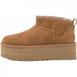 Shoes8teen Plateau-Mini-Boot für Damen, kurze Stiefelette, mit Fellfleece gefütterte Sneakers, klassischer Ultra-Schnee-Plateau-Anti-Rutsch-Boot für draußen