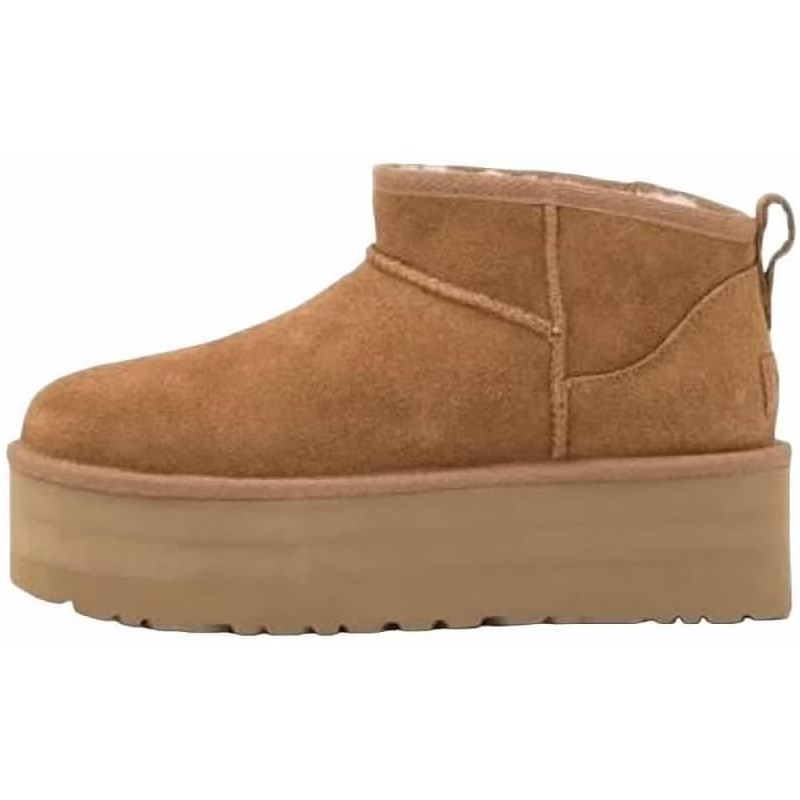 Shoes8teen Plateau-Mini-Boot für Damen, kurze Stiefelette, mit Fellfleece gefütterte Sneakers, klassischer Ultra-Schnee-Plateau-Anti-Rutsch-Boot für draußen