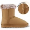 K KomForme Schneestiefel für Mädchen und Kinder, warm, mit Fell gefüttert, zum Reinschlüpfen, Winterschuhe für draußen, leicht, bequem (kleine/große Kinder)