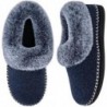 EverFoams Damen-Hausschuhe, warm, weich, bequem, Memory Foam, rutschfest, mit flauschigem Kragen