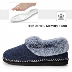 EverFoams Damen-Hausschuhe, warm, weich, bequem, Memory Foam, rutschfest, mit flauschigem Kragen