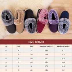 EverFoams Damen-Hausschuhe, warm, weich, bequem, Memory Foam, rutschfest, mit flauschigem Kragen