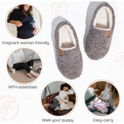 EverFoams Damen-Hausschuhe, weich, gelockt, Memory Foam, leichte Hausschuhe, gemütlicher Halbschuh mit Polarfleece-Futter