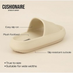 CUSHIONAIRE Feather Cloud Recovery Slide Sandalen für Damen mit +Komfort