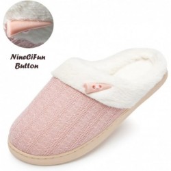 NineCiFun Damen-Hausschuhe zum Reinschlüpfen, Memory Foam, Hausschuhe, Scuff, für drinnen und draußen, warme Plüsch-Schlafzimmerschuhe mit Kunstfellfutter