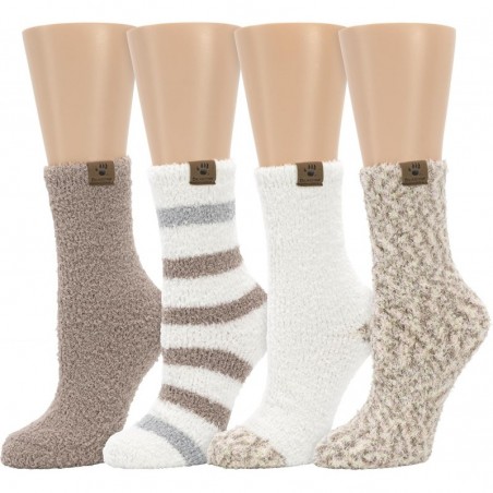 BEARPAW 4er-Pack gemütliche, superweiche Lounge-Socken, Crew-Socken mit verschiedenen Mustern