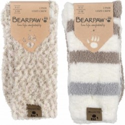 BEARPAW 4er-Pack gemütliche, superweiche Lounge-Socken, Crew-Socken mit verschiedenen Mustern