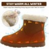 Vonair Mädchen Flauschige warme Winterstiefel mit pelzigem Kunstfellfutter, Bootie-Schuhe für Kleinkinder, kleine und große Kinder, Mädchen