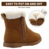 Vonair Mädchen Flauschige warme Winterstiefel mit pelzigem Kunstfellfutter, Bootie-Schuhe für Kleinkinder, kleine und große Kinder, Mädchen