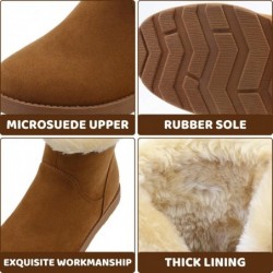 Vonair Mädchen Flauschige warme Winterstiefel mit pelzigem Kunstfellfutter, Bootie-Schuhe für Kleinkinder, kleine und große Kinder, Mädchen