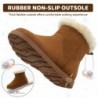 Vonair Mädchen Flauschige warme Winterstiefel mit pelzigem Kunstfellfutter, Bootie-Schuhe für Kleinkinder, kleine und große Kinder, Mädchen