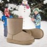 FANTURE Kleinkind-Schneestiefel für Mädchen und Jungen, Winter, warm, mit Fellfutter, rutschfeste Outdoor-Schuhe