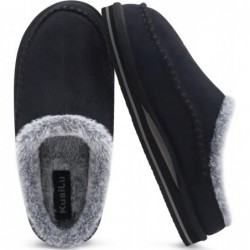 KuaiLu Clogs für Herren mit Fußgewölbeunterstützung, Wildleder, Kunstfell, Memory Foam, warme Hausschuhe, bequeme Slipper für Herren, Schlafzimmer, drinnen und draußen, Gummisohle, Größe 7–16