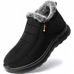 TEMOFON Schneestiefel für Damen im Winter: wasserdichte, warme Stiefeletten mit Fellfutter, zum Reinschlüpfen, bequem, weite Weite, leichte Stiefelette für den Außenbereich