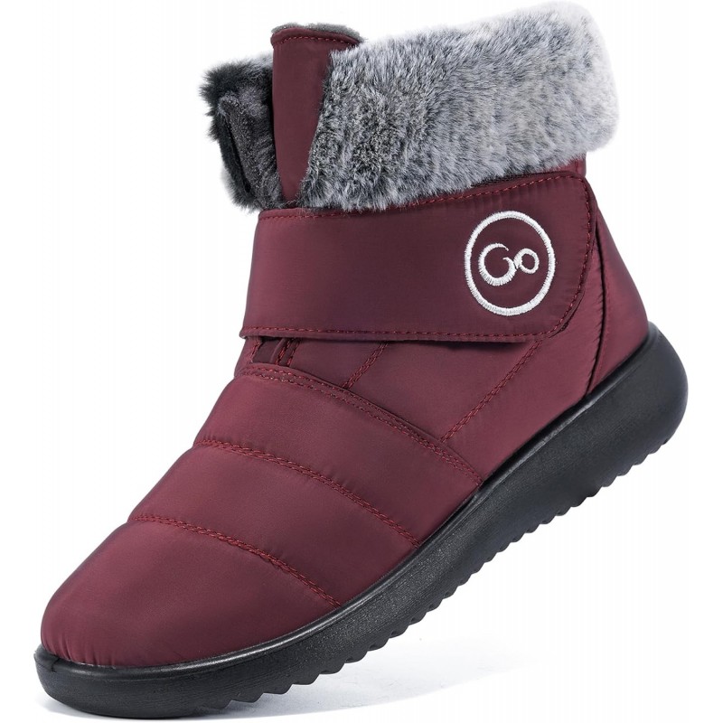 Damen Schneestiefel Winterschuhe mit Fellfutter Warme Schlupfstiefel für Damen Wasserdichte Booties Bequeme Outdoor Anti-Rutsch Schuhe