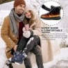 Damen Schneestiefel Winterschuhe mit Fellfutter Warme Schlupfstiefel für Damen Wasserdichte Booties Bequeme Outdoor Anti-Rutsch Schuhe