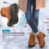 HARENCE Winter-Schneestiefel für Damen: Warme, mit Fell gefütterte Stiefeletten zum Schnüren, Schlupfstiefel für draußen