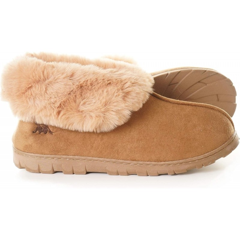 EuropeanSoftest Damen Winter-Slipper aus Mikro-Wildleder mit Fleece-Futter, kuscheliger 80-D Memory Foam mit hoher Dichte, atmungsaktive Hausschuhe mit rutschfester Sohle für drinnen und draußen