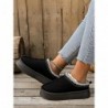 TOCONFFON Damen Slipper mit Plateausohle, Kunstfell-Stiefel, Slipper, verdickte Sohle