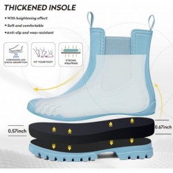 DKSUKO Kurze Regenstiefel für Damen aus Gummi, wasserdichte Gartenstiefel, elastischer Schlupfstiefel, Chelsea-Boot, modischer isolierter Regenschuh für die Arbeit im Freien, dicke Sohle