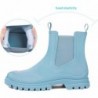 DKSUKO Kurze Regenstiefel für Damen aus Gummi, wasserdichte Gartenstiefel, elastischer Schlupfstiefel, Chelsea-Boot, modischer isolierter Regenschuh für die Arbeit im Freien, dicke Sohle