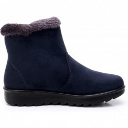 DADAWEN Damen-Winterstiefel, warm, mit Fell gefüttert, mit seitlichem Reißverschluss, Stiefeletten, Outdoor-Booties, bequeme Stiefel für Damen