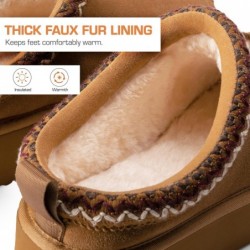 DREAM PAIRS Damen-Hausschuhe für Frauen, echtes Wildleder, Plateau, flauschig, gemütlich, FuzzyEasy, Damen-Plateau-Slipper, Winter, flauschig, warm, bequem, pelzig, Schuhe für drinnen und draußen