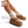 DREAM PAIRS Damen-Hausschuhe für Frauen, echtes Wildleder, Plateau, flauschig, gemütlich, FuzzyEasy, Damen-Plateau-Slipper, Winter, flauschig, warm, bequem, pelzig, Schuhe für drinnen und draußen