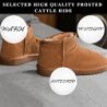 Mini-Plateaustiefel für Damen, klassisch, ultra-mini, modischer Stiefel, Stiefelette, mit Fellfutter, echtes Wildleder, gemütlich