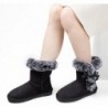 WFL Damen Schneestiefel Klassische, mittelhohe, mit Fellfutter, modische Winterstiefel