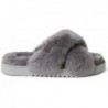 Fireside by Dearfoams Newcastle Crossband All Over Shearling Slipper für Damen, zum einfachen An- und Ausziehen