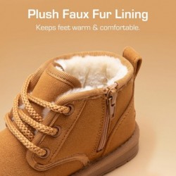 DREAM PAIRS Kleinkinderstiefel für Jungen und Mädchen, Winterstiefel mit Reißverschluss, warmes Kunstfell, FuzzyGo, gemütliche Stiefeletten zum Spazierengehen