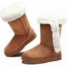 Obtaom Damen Winter-Schneestiefel, kurz, wadenlang, modischer Stiefel, Kunstharzknöpfe, Wildlederimitat-Stiefel für Damen