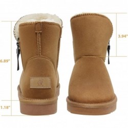 CAMEL CROWN Faltbare Schneestiefel für Damen, warme Pelz-Winterstiefel, halbhoher Reißverschluss, Hausschuhe, Stiefel, klassische Mini-Kurzstiefel für draußen